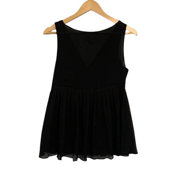 MICHAEL KORS Black V-Neck Pleated Sleeveless Flowy Blouse | M - Picture 4 of 9